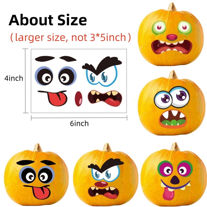 UDTAATO 72 Pack Halloween Pumpkin Decorating Stickers  Pumpkin Face Stickers in 36 Different Designs for Halloween Kids  Pumpkin Decorating Craft Kit for Kids Halloween Party Favors Supplies 36 Sheets (4 x6 ) - Image 3
